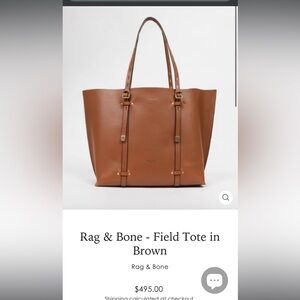 Rag & Bone NWT brown field tote